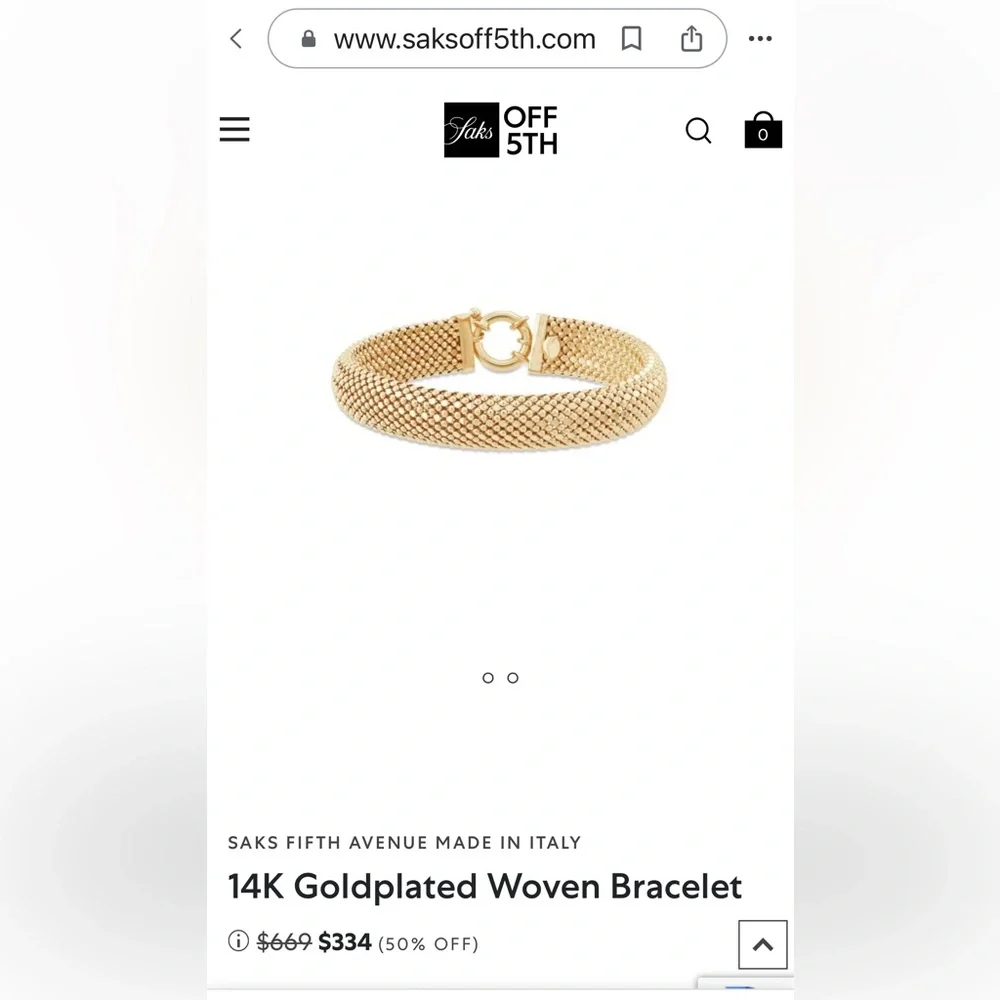 Italian 14K gold plated woven solid sterling silver bangle bracelet - Picture 11 of 11